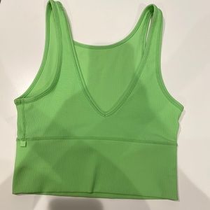 LULULEMON POWER PIVOT RIBBED TANK GREEN SIZE 4